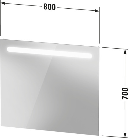 Duravit Duravit No.1 Spiegel mit Beleuchtung 700x800x35mm