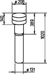 Helios DH 125 S Dachhaube schwarz, DN 125