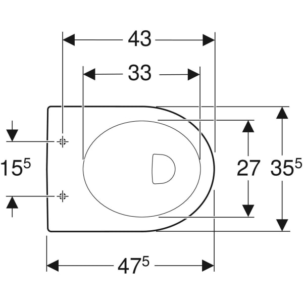 Geberit Renova Stand-WC Flachspüler Abg. horiz., teilgeschlossene Form, weiß