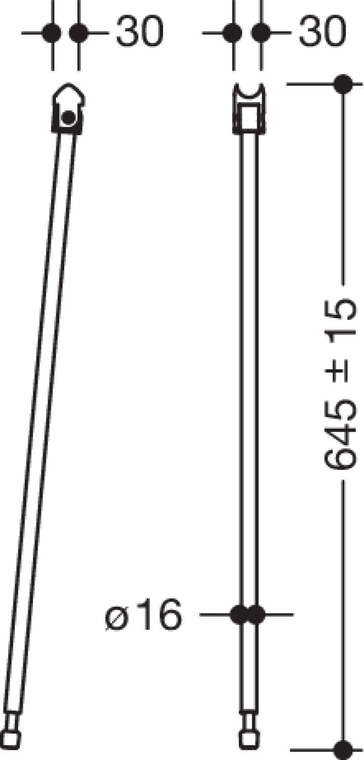 HEWI Bodenstütze f. Mont.höhe 760, SK-Griff, plvb weiß tiefmatt