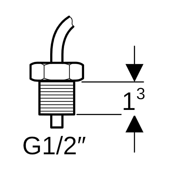 Geberit Temperatursensor mit Buchsenende extern, G1/2
