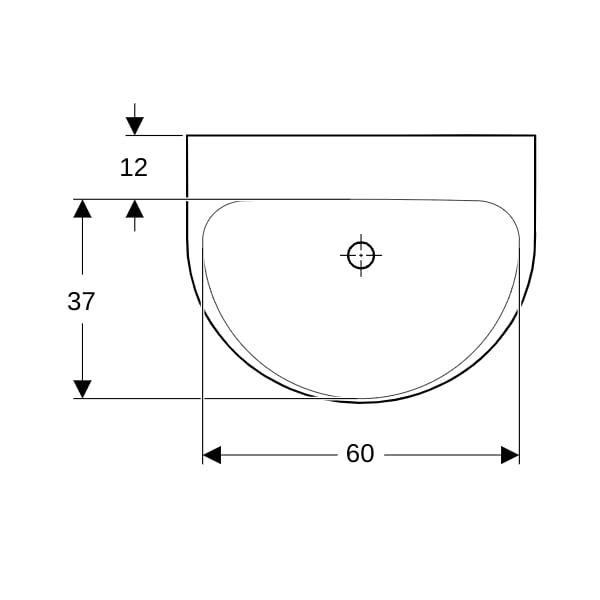 Geberit Renova Waschtisch, 65x50cm o. Hl., o. Ül., weiß