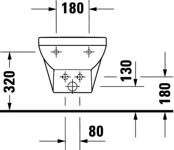 DU Wand-Bidet Duravit No.1 540mm weiß, m.ÜL, m.HLB, 1HL