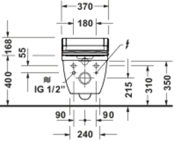 Duravit Wand WC Starck 3 620mm Tiefspüler rimless wh SW