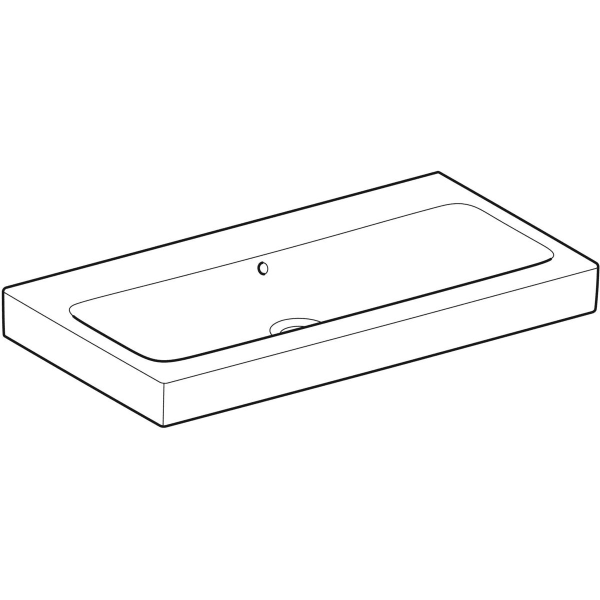 Geberit iCon Waschtisch, 90x48,5cm o. Hl., m. Ül., weiß, KeraTect