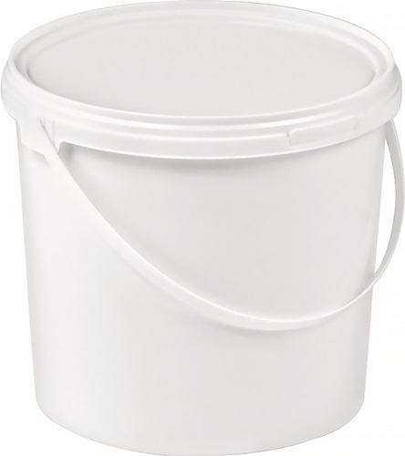 Eimer 5l Kunststoff,lebensmittelecht weiß Bügelgriff Stülpdeckel D.188mm Eimer 5l Kunststoff,lebensmittelecht weiß Bügelgriff Stülpdeckel D.188mm