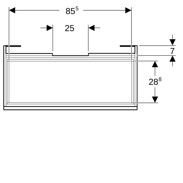Geberit Renova Plan US f. WT, mit 1 Schublade u. Innenschubl., 92,8x60,6x44,6cm, lava