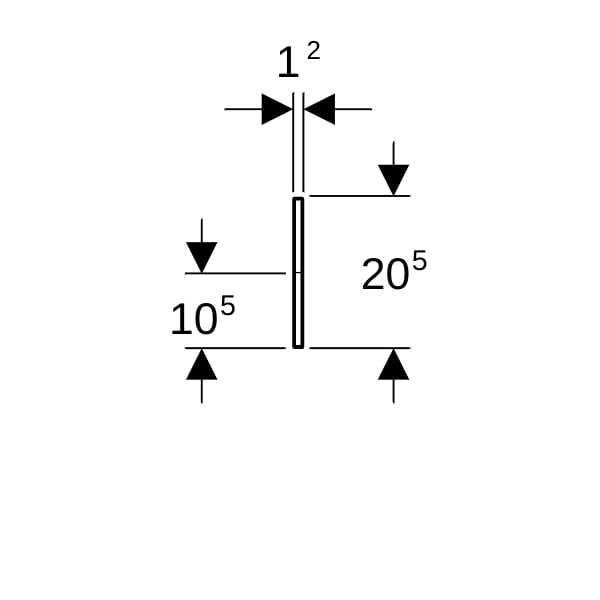 Geberit Bambini Dekorblende, Front für 3 WT-Arm., tieferes Becken li, weiß