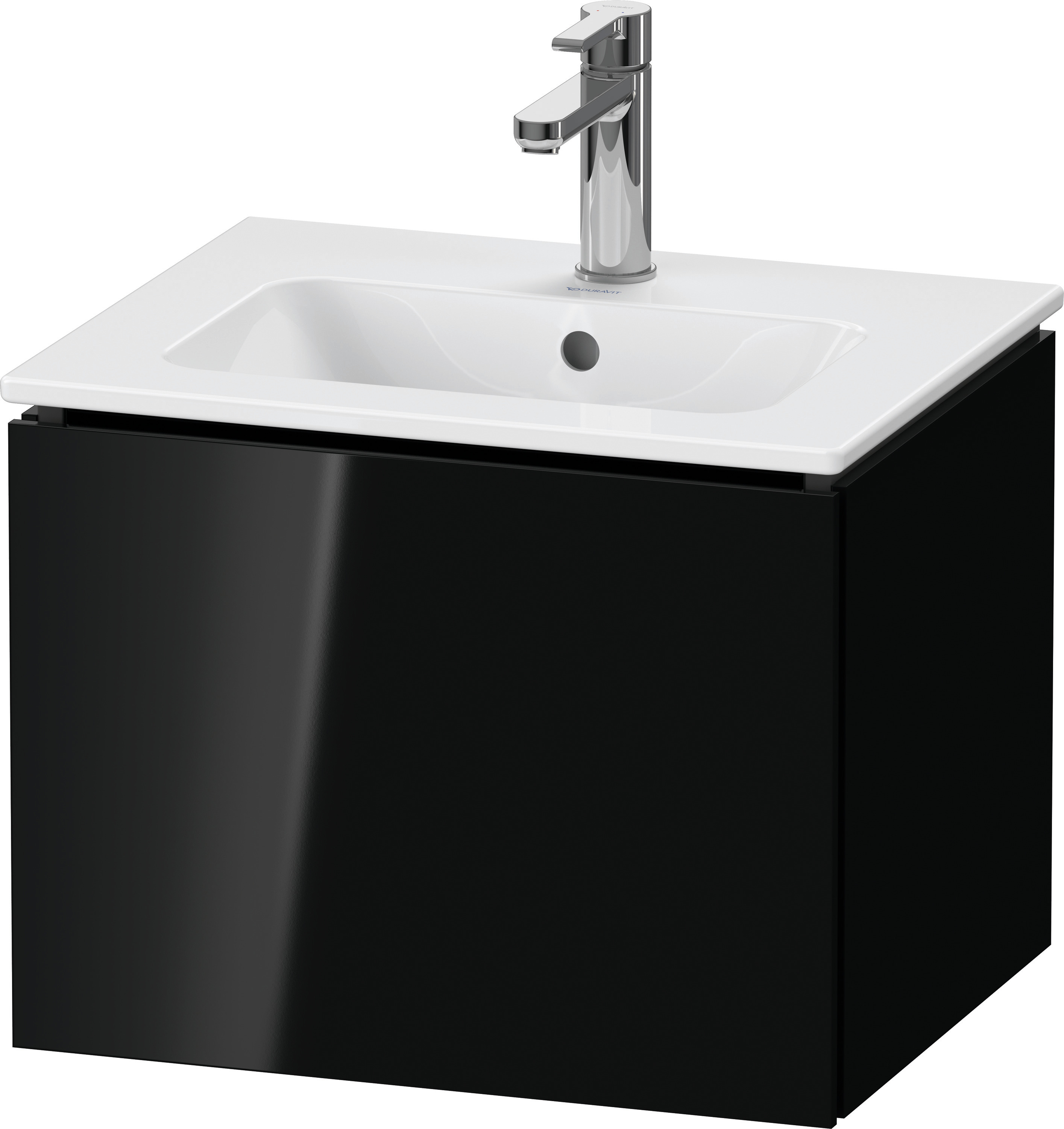 Duravit WTU L-Cube wandhängend, 1 Auszug 400x520x421mm, Schwarz Hochglanz