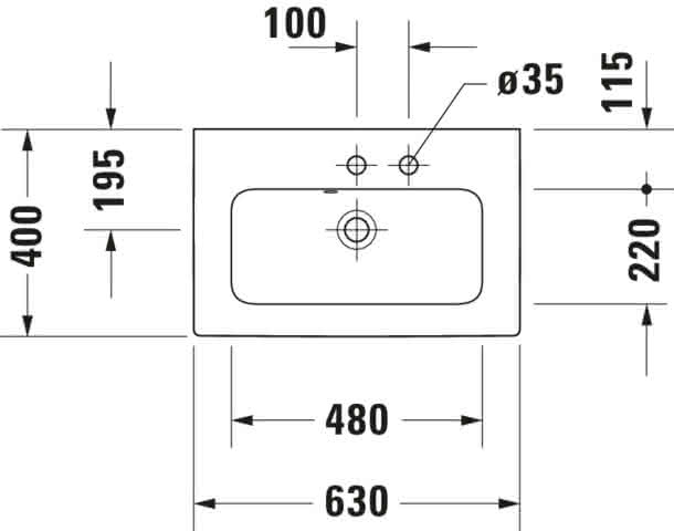 DU MWT compact ME by Starck 630mm mit ÜL, mit HLB, 1 HL, weiß