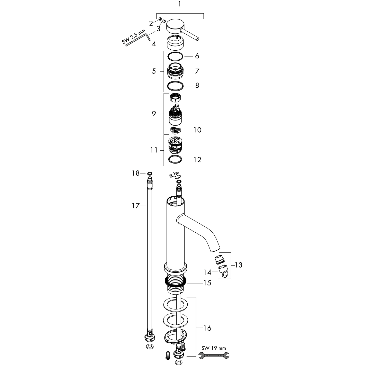 Hansgrohe WTM 80 Tecturis S CoolStart ohne Ablaufgarnitur MSW