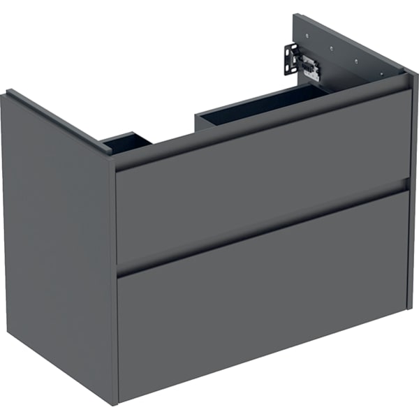 Geberit Renova Plan US f. WT, m. 2 Schubladen 84,6x60,6x44,6cm, lava/l. seidenmatt