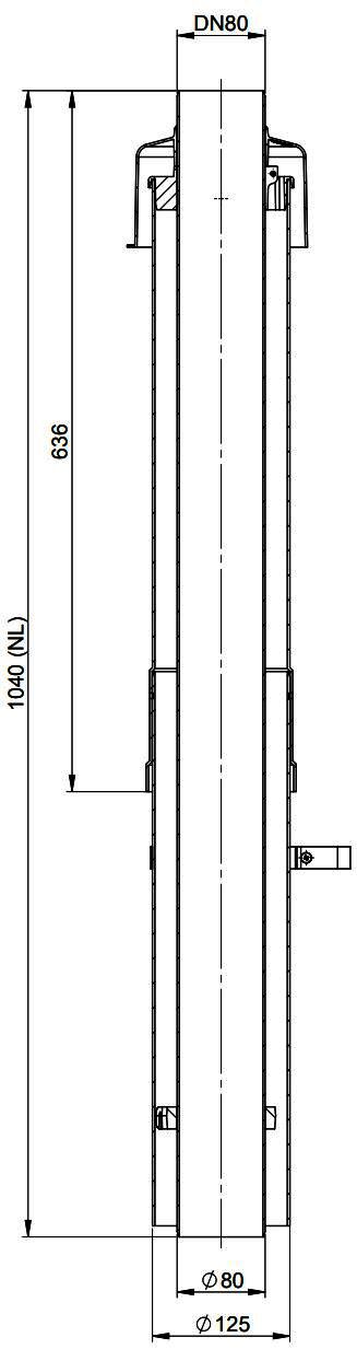 MHG Doppelrohr mit Regenhaube DN 80/125, ziegelrot,LüD=650mm