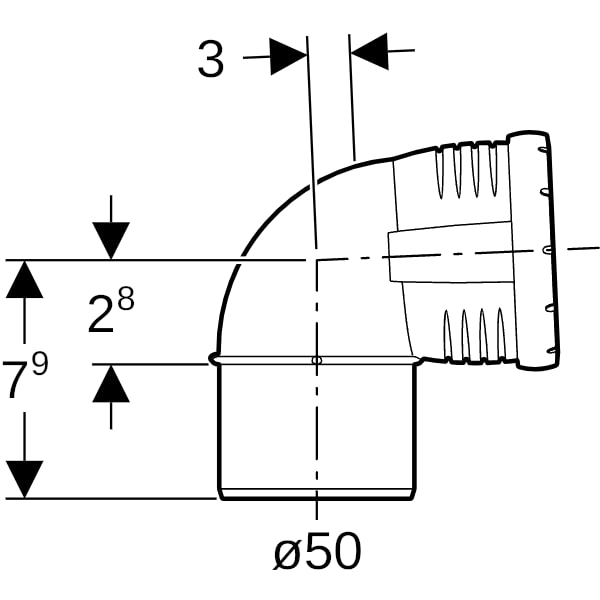 Geberit Silent-Pro Bogen 87,5Gr d50mm