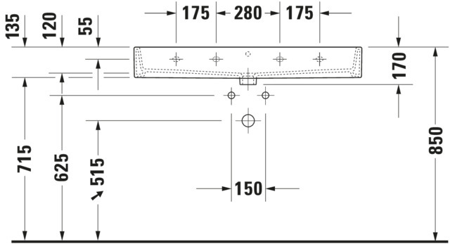 DU Waschtisch Vero Air 1000mm, Weiß ohne ÜL, mit HLB, ohne HL