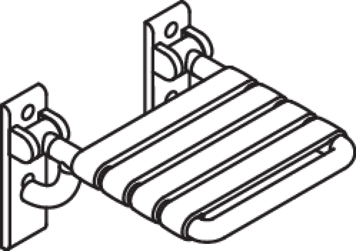 HEWI Klappsitz m.Gabelgelenk Ser 801, B:378 mm, H:259 mm, T:408 mm lichtgrau