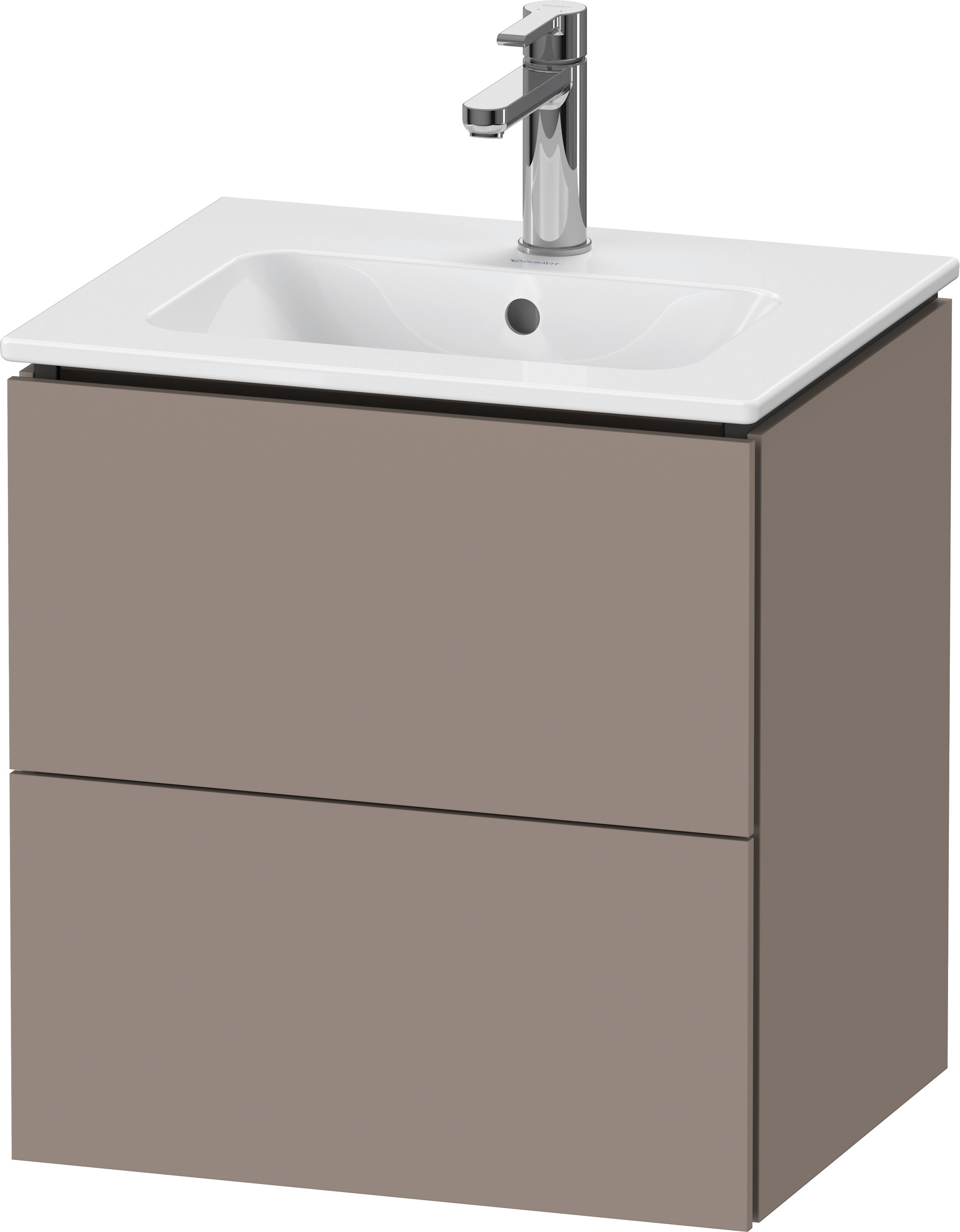 Duravit WTU L-Cube wandhängend, 2 Schubk. 500x520x421mm, Basalt Matt