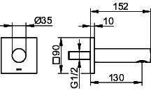 KEUCO Wanneneinlauf IXMO 59545, eckig, 152 mm, Nickel gebürstet
