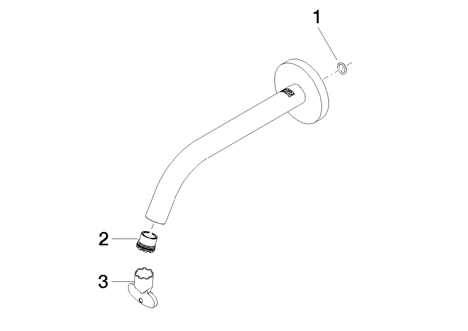 DO Auslauf für Waschtisch Wand ET 90282232300 190 mm, 5,7 l/min. Chrom