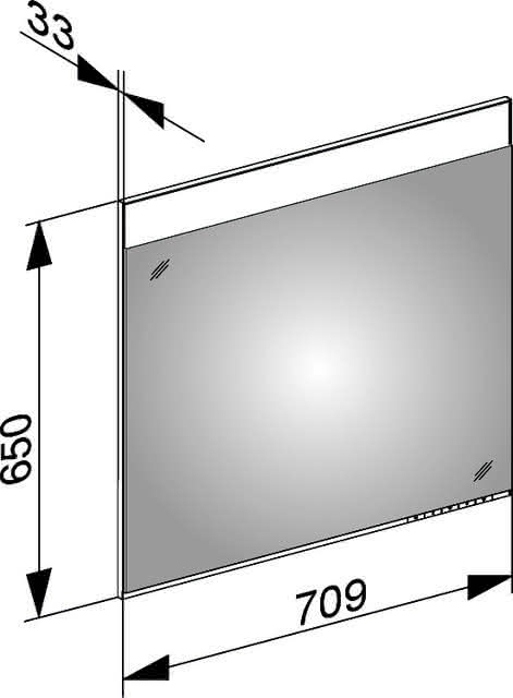 KEUCO Lichtspiegel Edition 400 11596, 710 x 650 x 33 mm