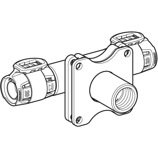 Geberit FlowFit Wanddurchführung 90Gr RG+ d20-Rp1/2-d20