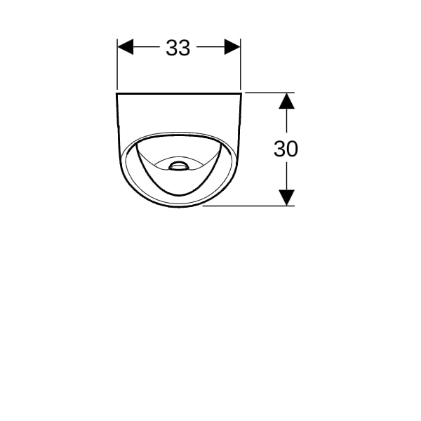 Geberit Renova Urinal Trigonal Zul. hi., Abg. hi., weiß, KeraTect