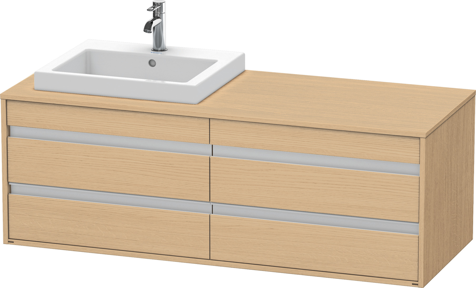 Duravit WTU wandhängend Ketho 550x1400x496mm 4 SchKa, für EBWT li., Eiche Natur