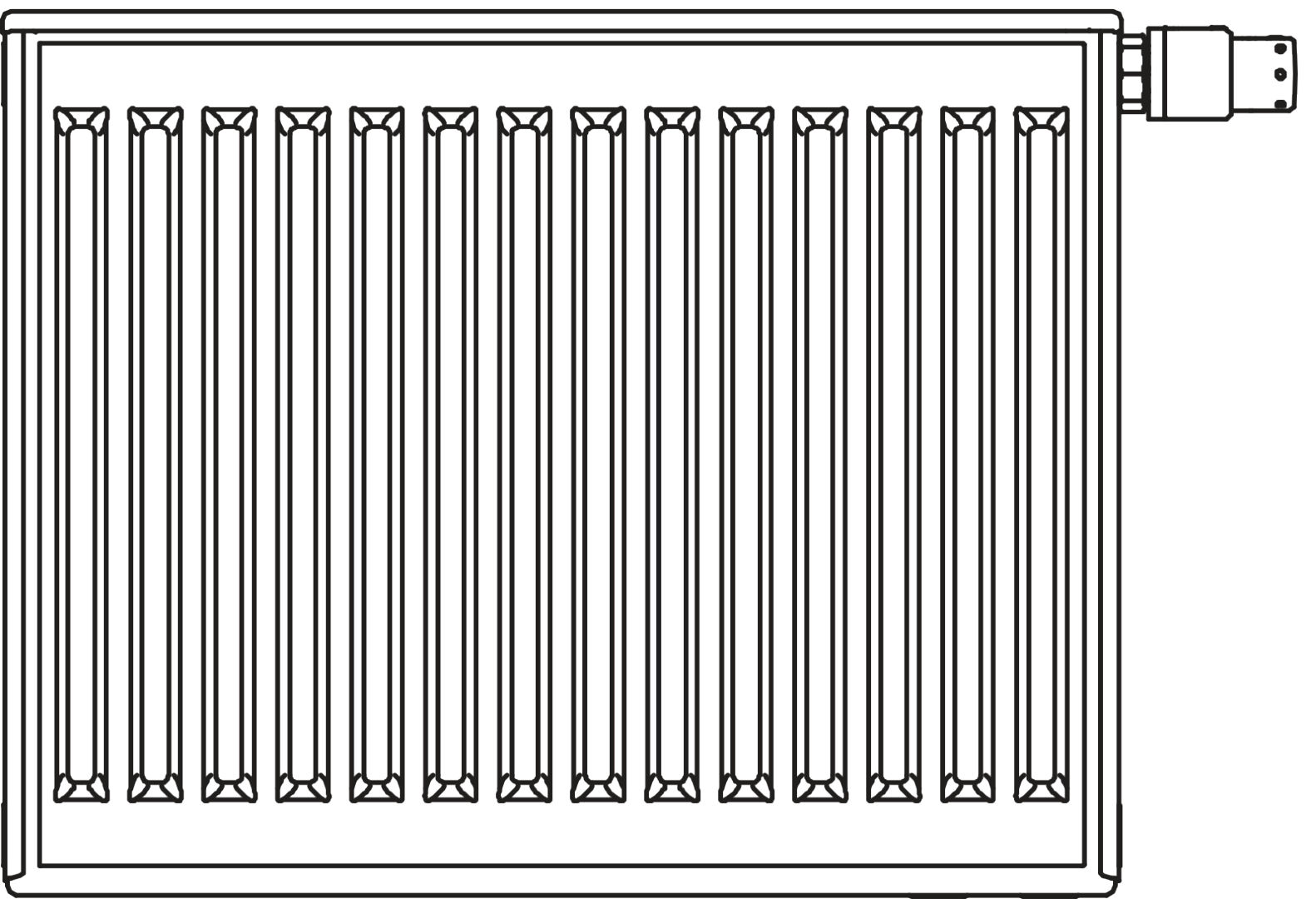 Kermi Profil-V T11 500x61x1300 QN1092, RAL9016, 10bar, Vent.re,m.Abd,BK