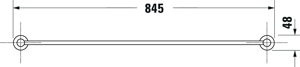 DU D-Code HTH, Arme 1 848x80x48 mm, Chrom
