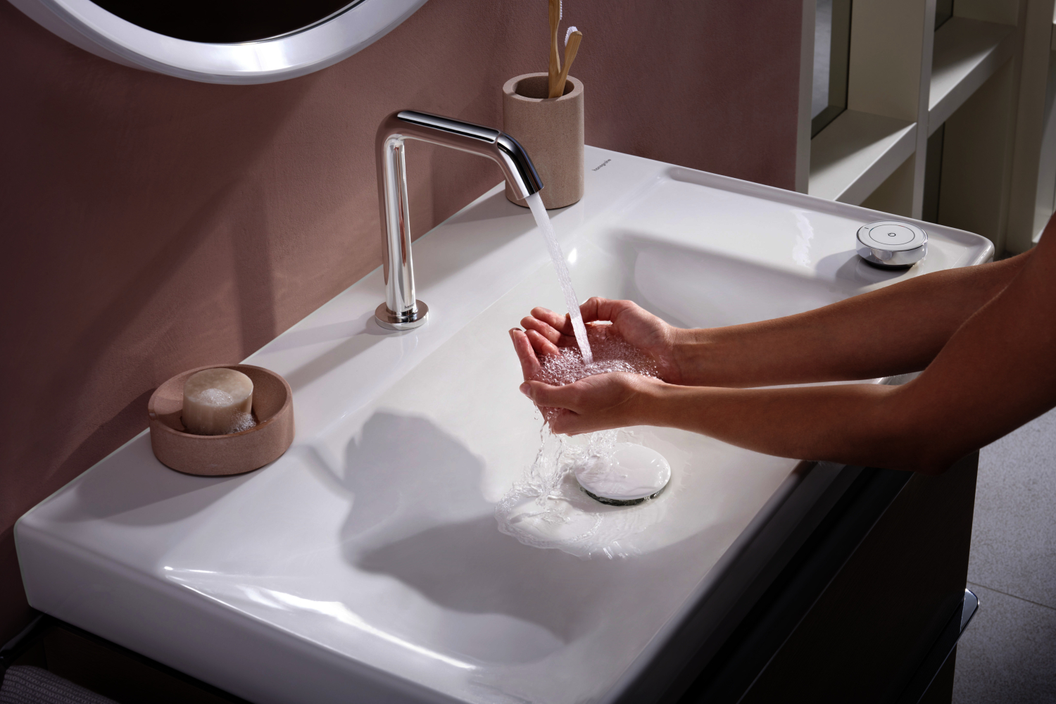 Hansgrohe 2-Loch WTM Tecturis S 150 mit unverschl.Ablaufgarnitur chrom
