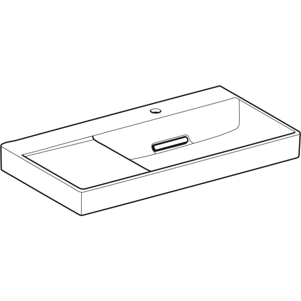 Geberit ONE WT 90x48cm, CleanDrain, Ablg.li m. Hl., o. Ül., weiß, KeraTect/weiß glzd