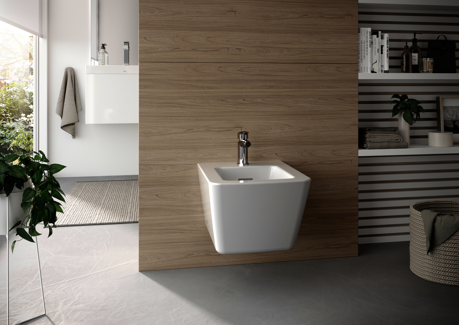 TOTO SP Bidet, wandhängend mit Hahnloch, mit Überlauf
