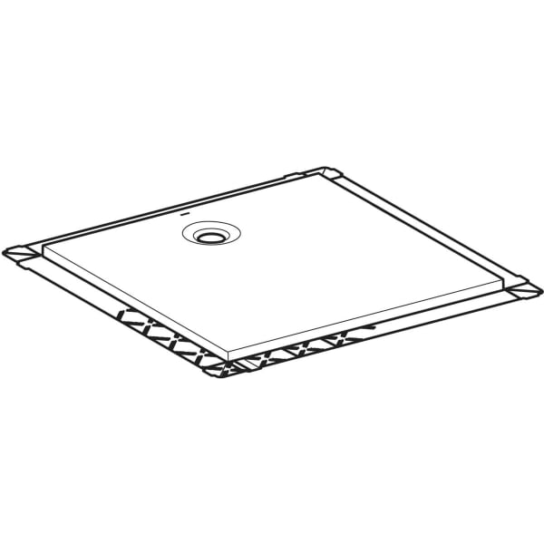 Geberit Olona Duschwanne 90 x 90 cm quadratisch, mit Dichtvlies, weiß matt