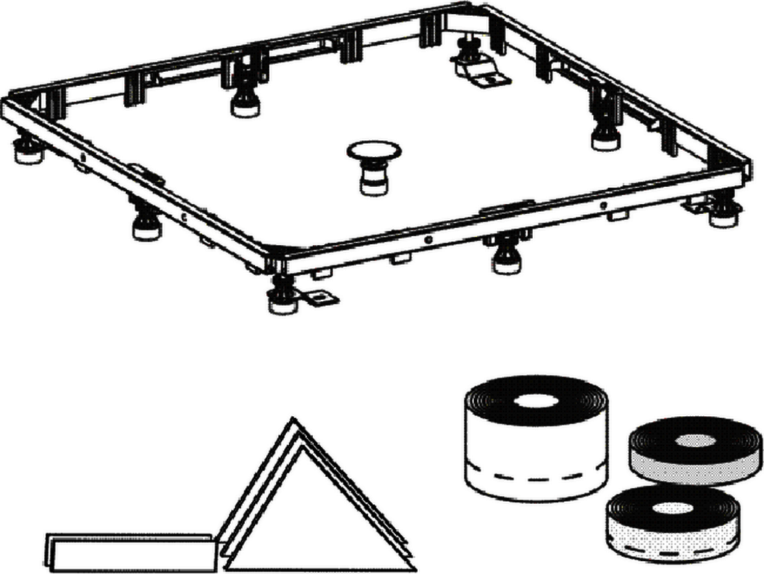 Duschwannen-Set Montagerahmen SF 3S+ Acryl
