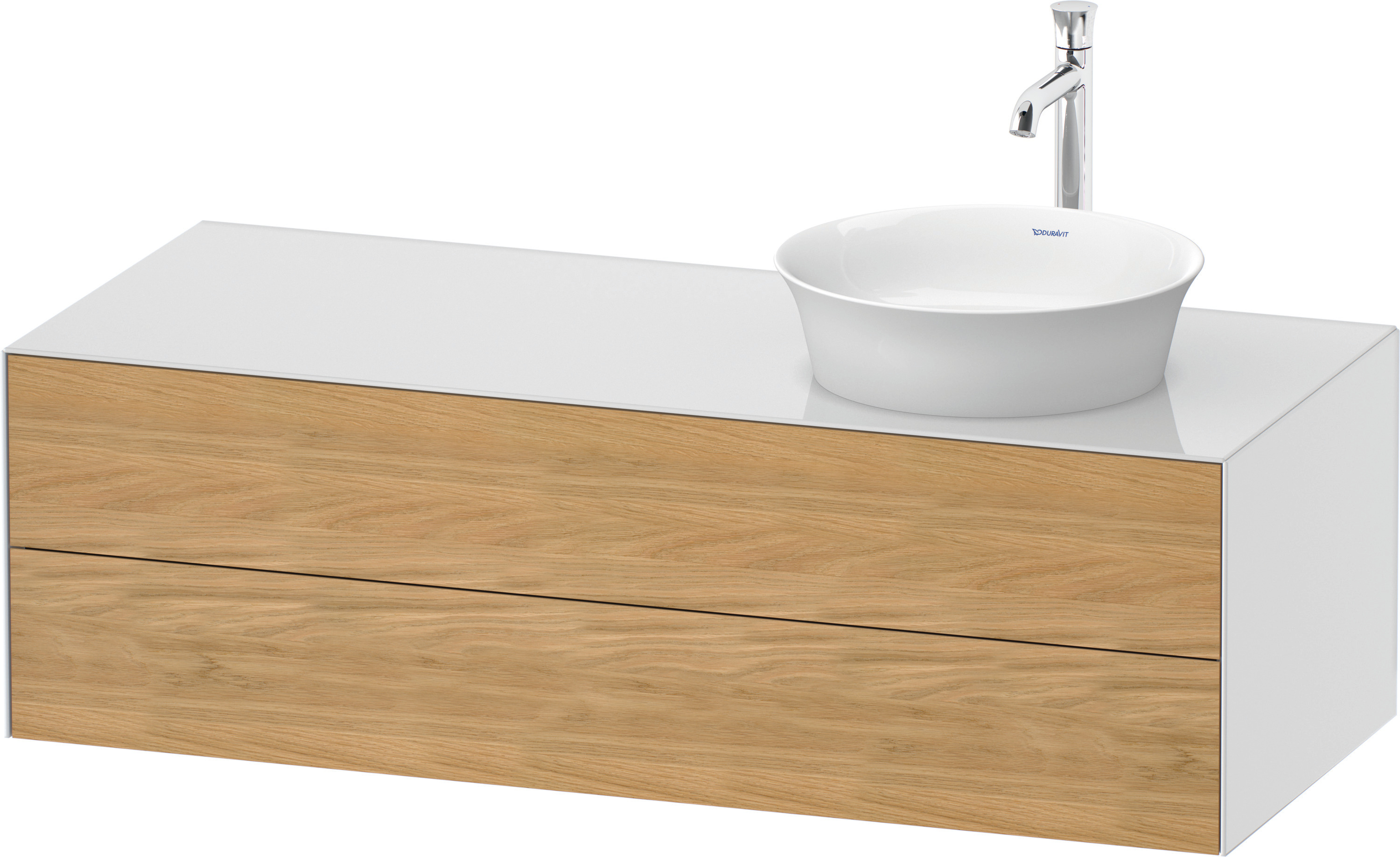 Duravit WTU White Tulip wandh,2 SchKa,B re. 408x1300x550mm,Eiche N.M/Weiß Hochglanz