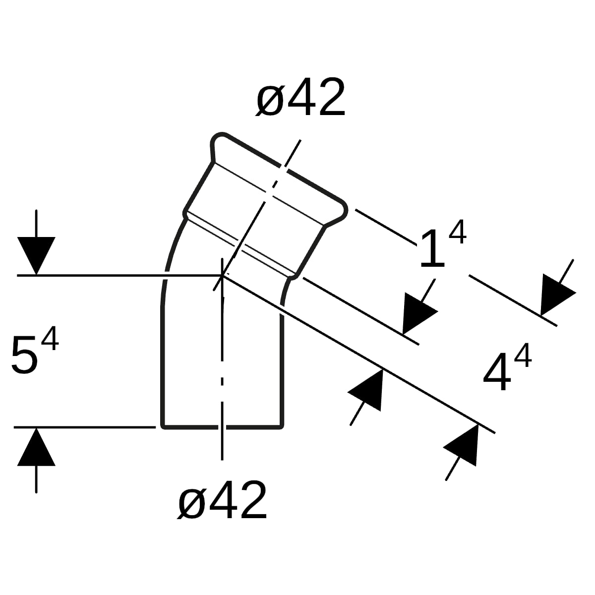 Geberit Mapress Edelstahl Bogen 30Gr d42 mit Einschubende