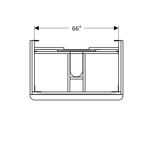 Geberit Smyle US für WT, eckig, m. 2 Schubl. 73,4x61,7x47cm, weiß