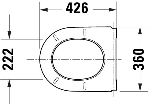 Duravit Univ.WC-Sitz D-shaped Tief 432mm Ülap Absenkaut. abnehmb. Scharn. Edelst. We