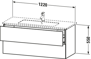 DU WTU wandh. L-Cube 481x1220x550mm 2 SchKa, f.233612, weiß matt