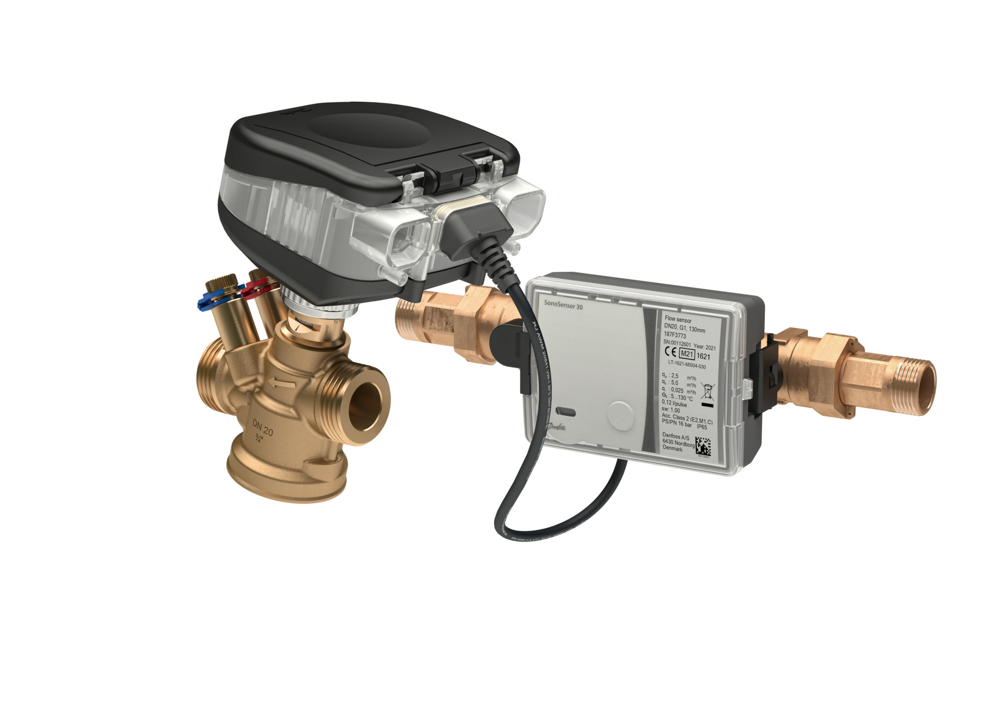 Danfoss druckunabh. Regelventil ABQM 4.0 DN20, 110-1100 l/h, oh. Messnip. 1"AG