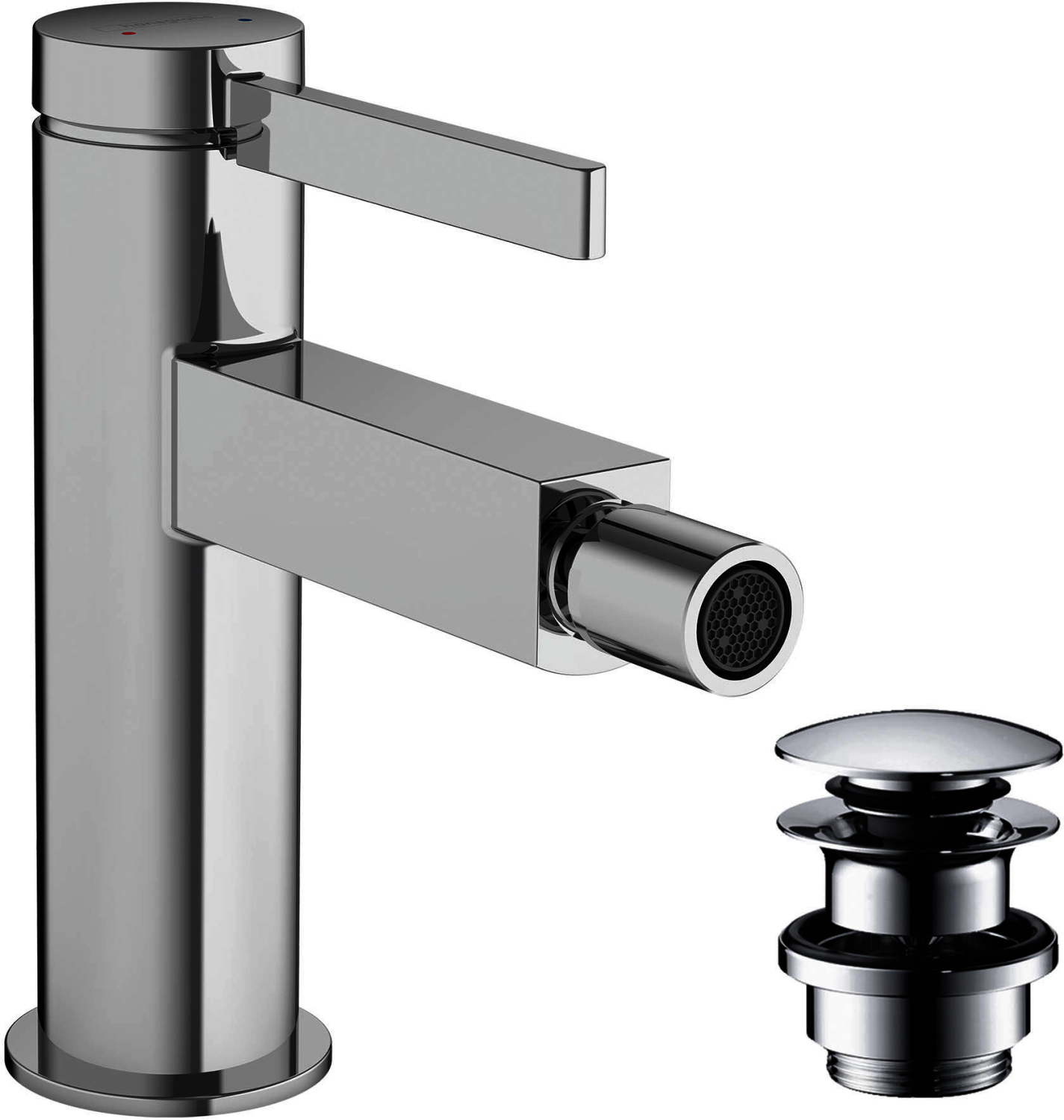 Hansgrohe Bidetmischer Finoris mit Push-Open Ablaufgarnitur chrom