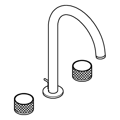 GROHE 3-L-WT-Batterie Atrio Private C. 20595 Knopfbetätigung cool sunrise geb.