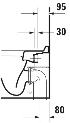 DU Stand-WC Starck 3 560 mm Tiefspüler, Abgang waagrecht, weiß