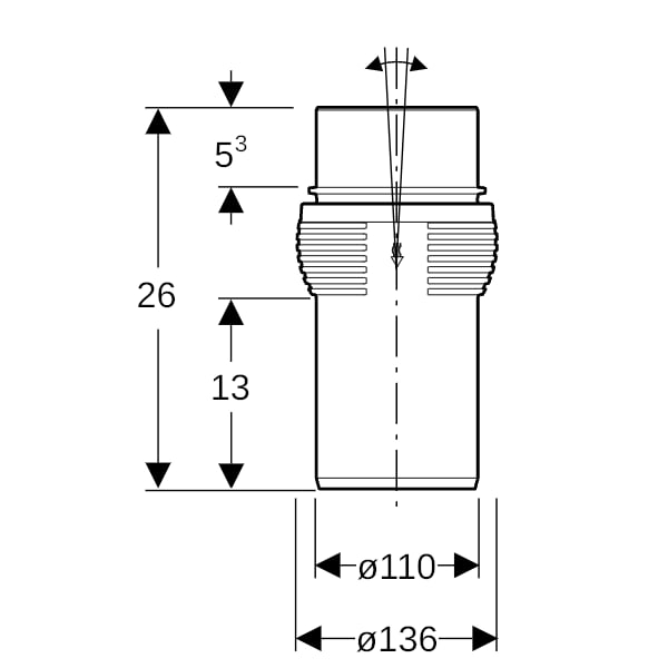 Geberit Silent-db20 Offset Formstück d110