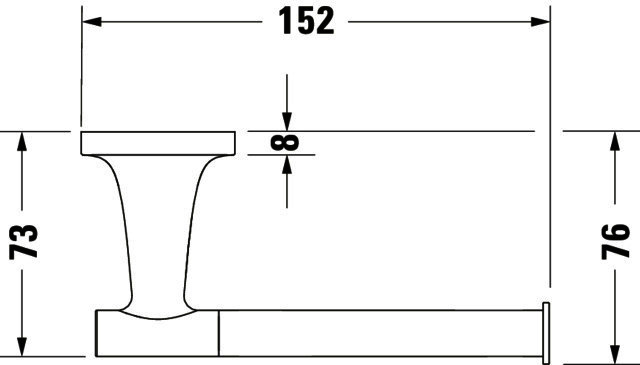 DU Starck T Papierrollenhalter, Chrom, 152x76x50