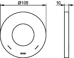 KEUCO Wandrosette IXMO 59556, für Ab- und Umstellventile, rund, 105 mm, verchromt