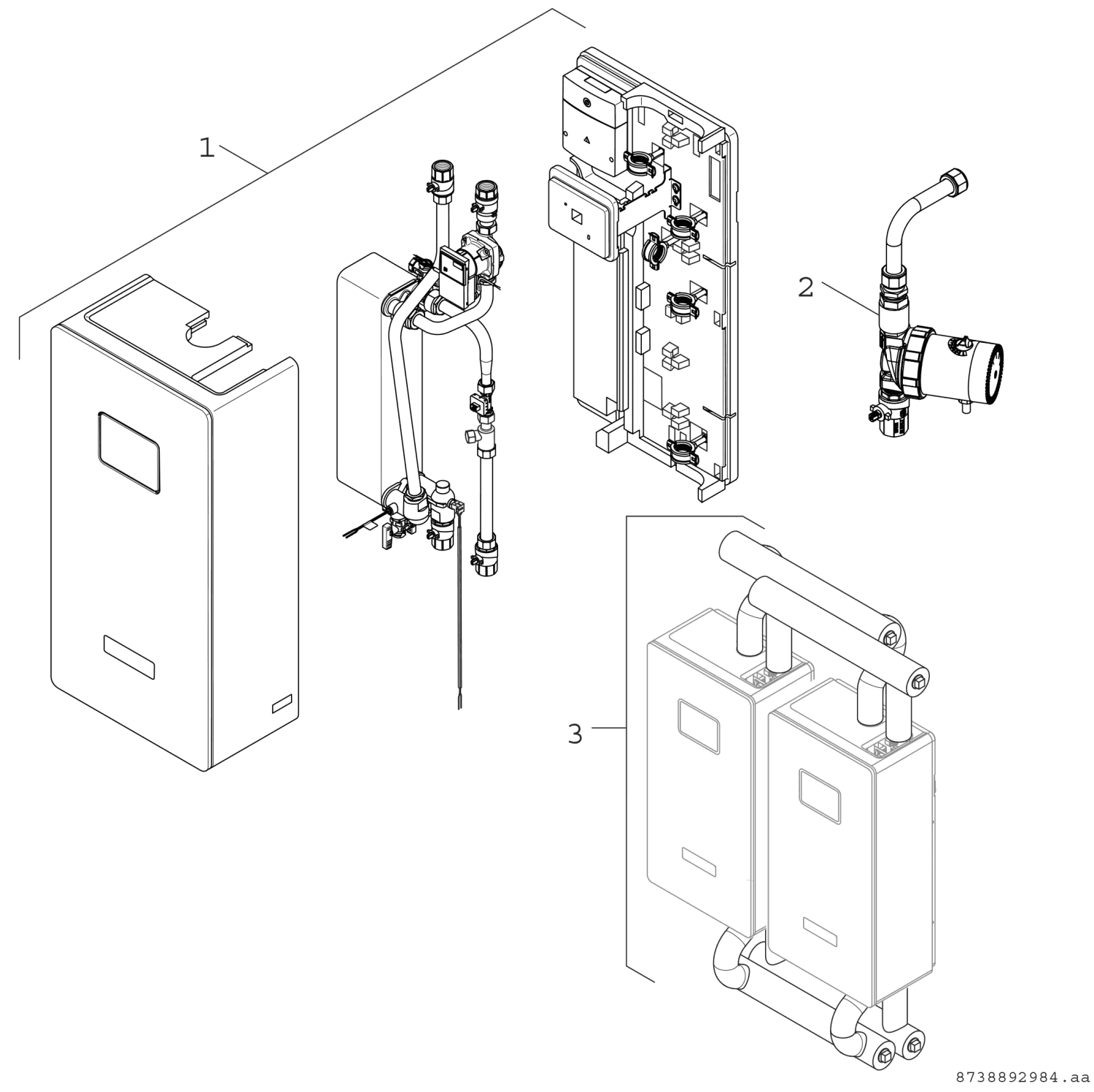 BOSCH Zub. Frischwasserstationen ZPS 2 Zirkulationsstrang m. Hocheffizienzpumpe