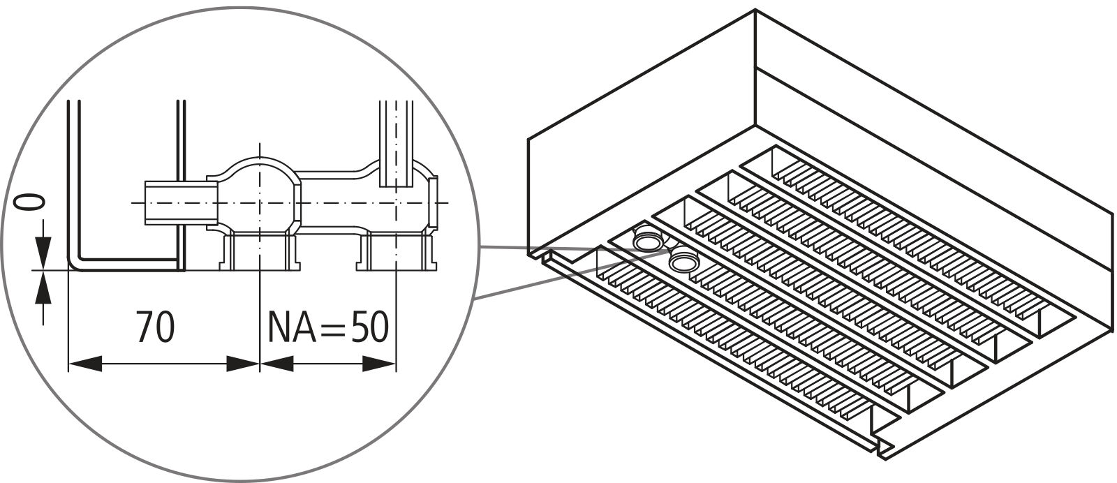 Kermi V-Kon S Typ33 BH210x194x1200mm QN1718, weiß, 6 bar, m. Abd., Vent. re