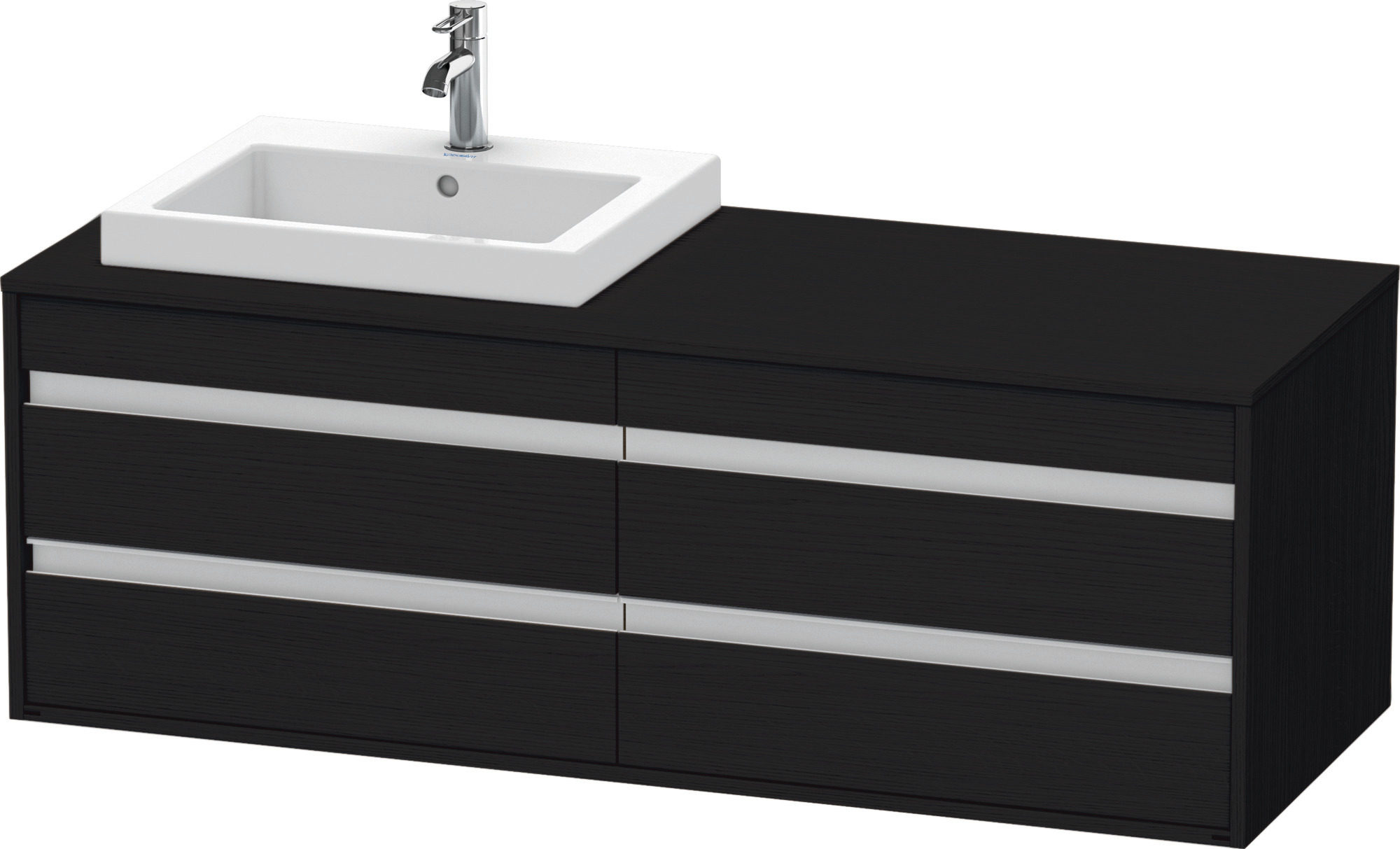 Duravit WTU wandhängend Ketho 550x1400x496mm 4 SchKa, für EBWT li., Eiche Schwarz