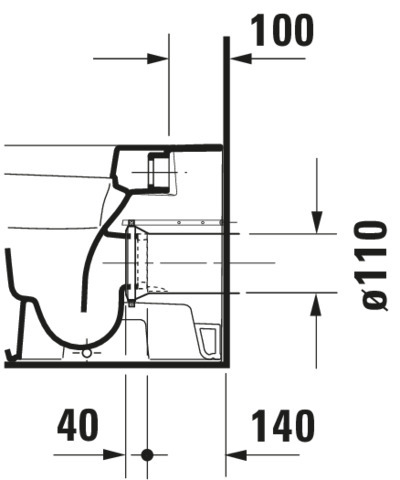 Duravit Stand-WC DuraStyle 570 mm Tiefspüler,Abg.waagr.,BTW,weiß,HYG